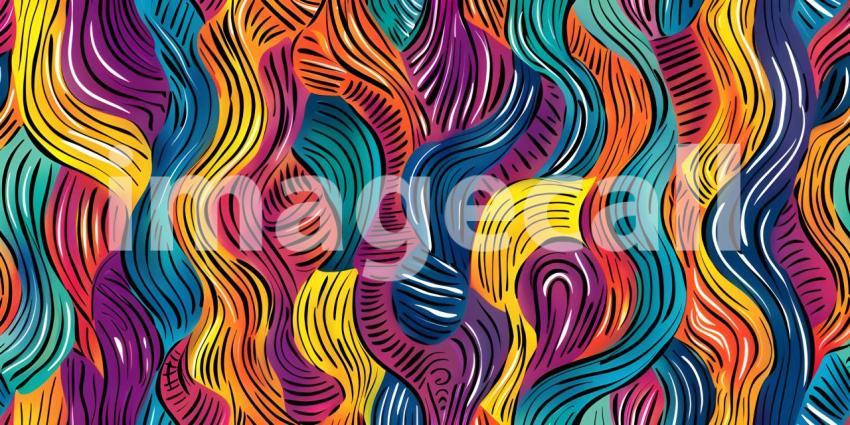 Cute doodle seamless pattern background - Ai Generated