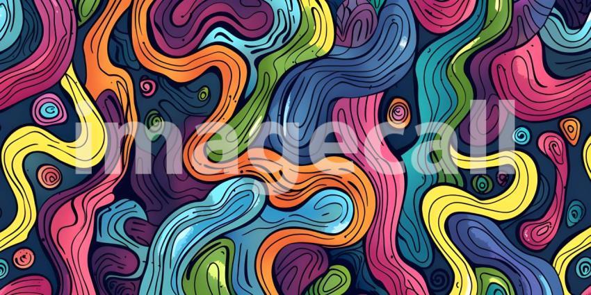 Cute doodle seamless pattern background - Ai Generated