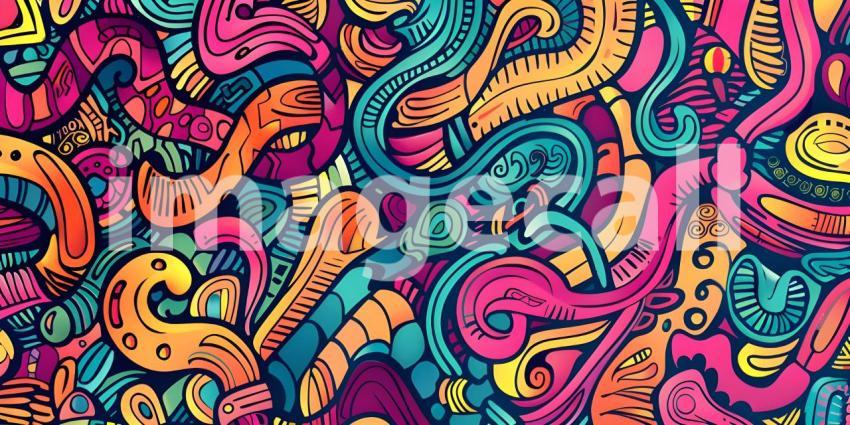 Cute doodle seamless pattern background - Ai Generated