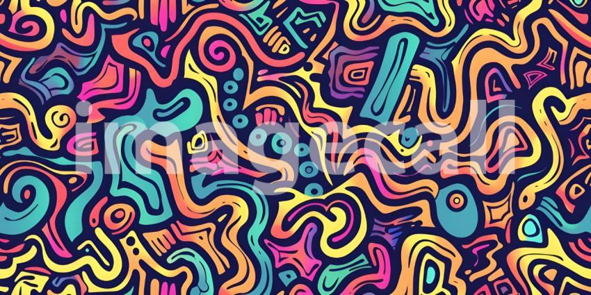 Cute doodle seamless pattern background - Ai Generated