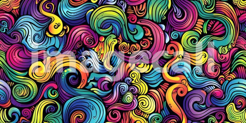 Cute doodle seamless pattern background - Ai Generated