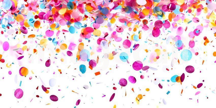 Multicolor confetti on white background - Ai Generated