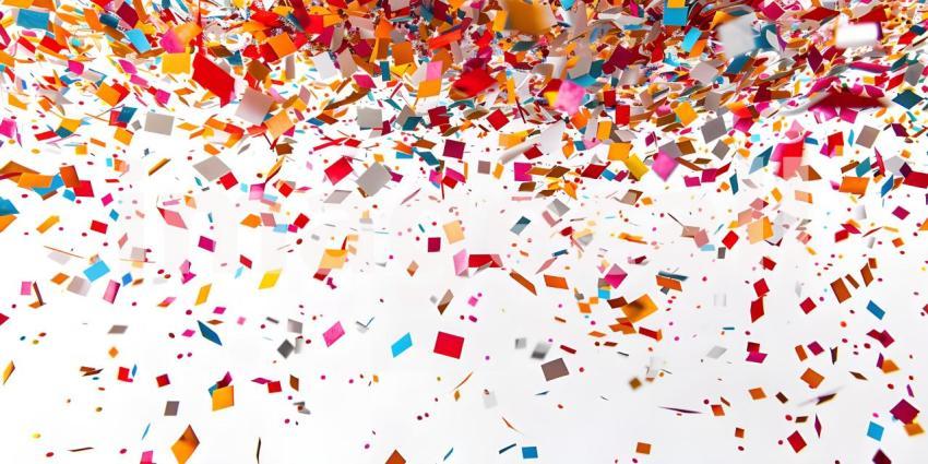Multicolor confetti on white background - Ai Generated