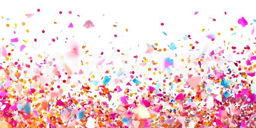 Multicolor confetti on white background - Ai Generated