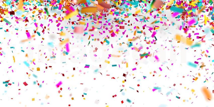 Multicolor confetti on white background - Ai Generated