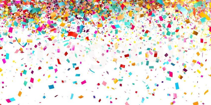 Multicolor confetti on white background - Ai Generated