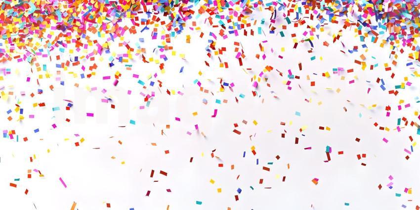 Multicolor confetti on white background - Ai Generated