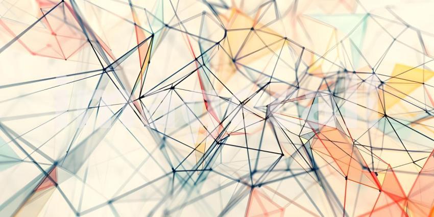 Scattered Geometric Line Shapes Abstract background - Ai Generated