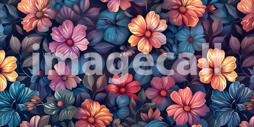 Seamless floral pattern with cute little flowers background - Ai Generated