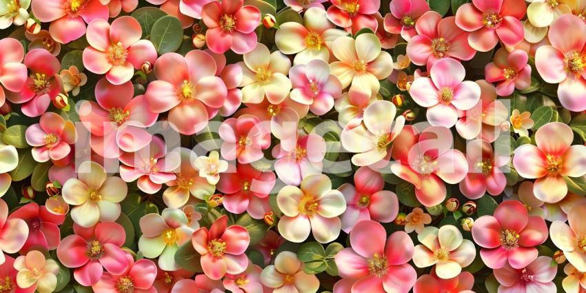 Seamless floral pattern with cute little flowers background - Ai Generated