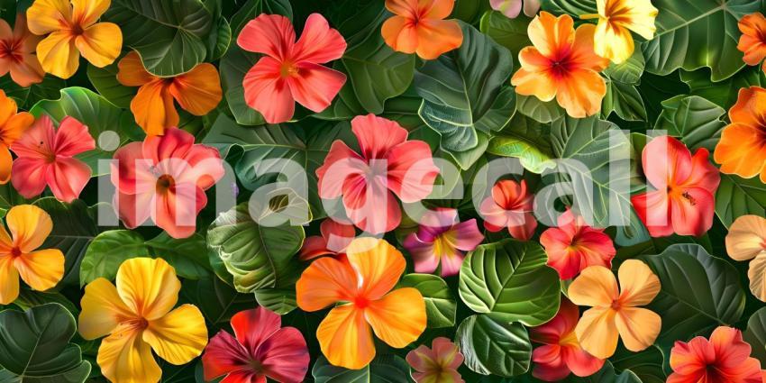 Seamless floral pattern with cute little flowers background - Ai Generated