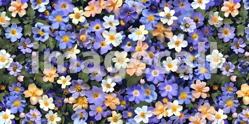 Seamless floral pattern with cute little flowers background - Ai Generated