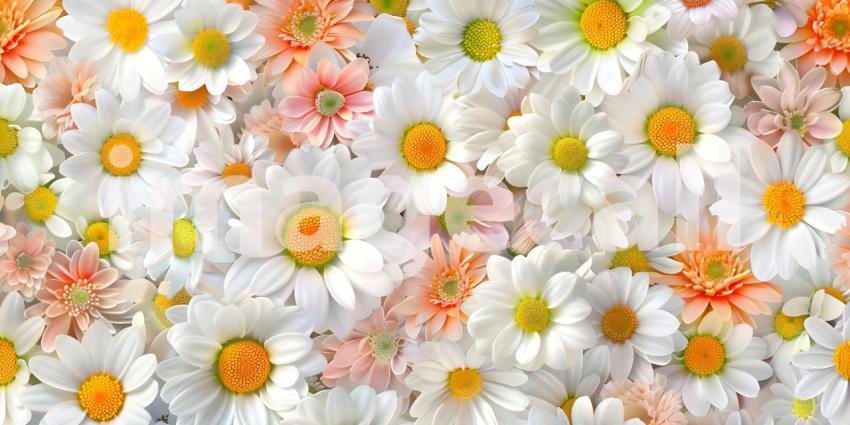 Seamless floral pattern with cute little flowers background - Ai Generated