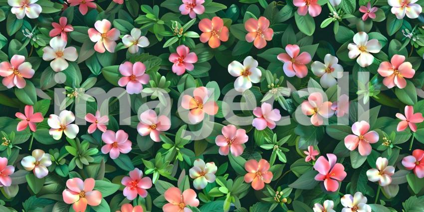 Seamless floral pattern with cute little flowers background - Ai Generated