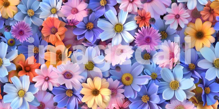 Seamless floral pattern with cute little flowers background - Ai Generated