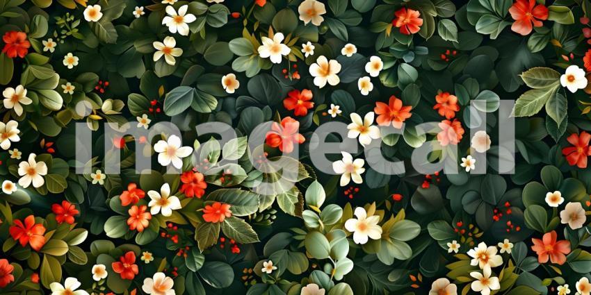 Seamless floral pattern with cute little flowers background - Ai Generated