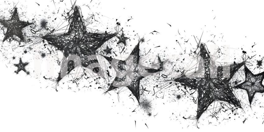 Star doodle Art on white background - Ai Generated