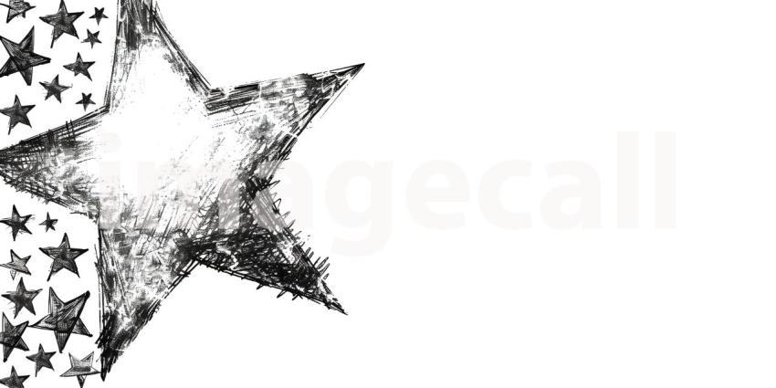 Star doodle Art on white background - Ai Generated