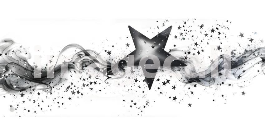 Star doodle Art on white background - Ai Generated