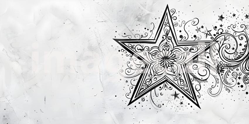 Star doodle Art on white background - Ai Generated