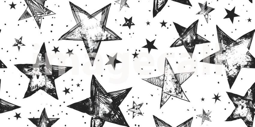 Star doodle Art on white background - Ai Generated