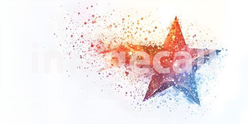 Star doodle Art on white background - Ai Generated