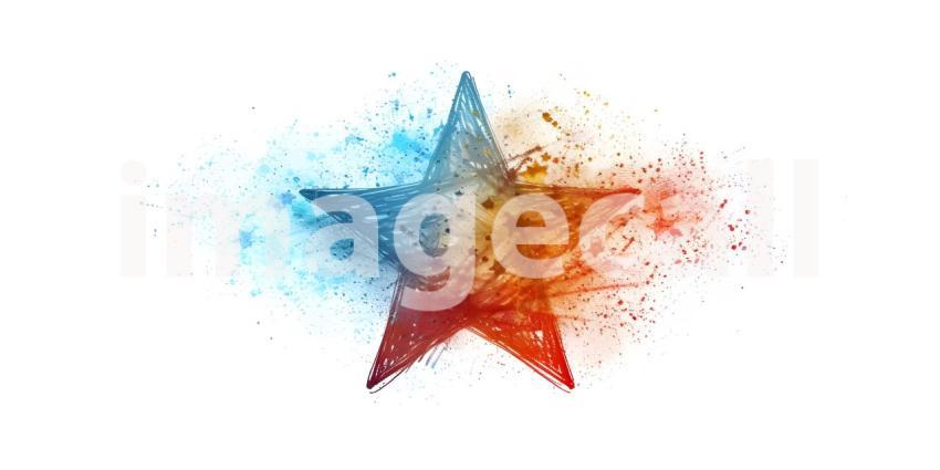 Star doodle Art on white background - Ai Generated