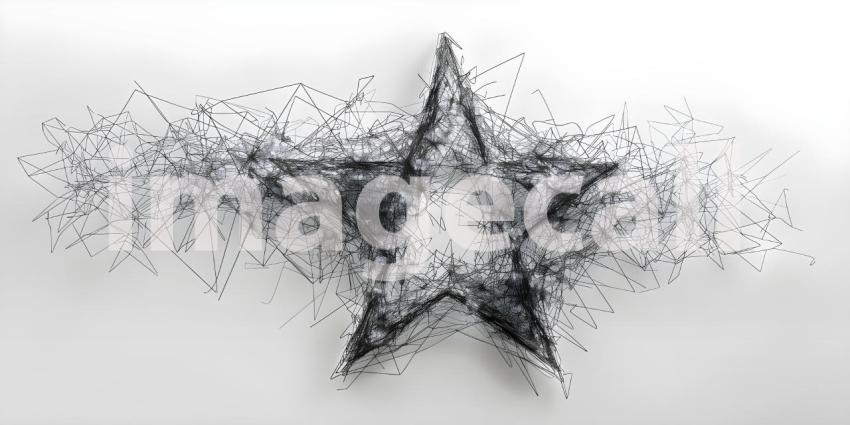 Star doodle Art on white background - Ai Generated
