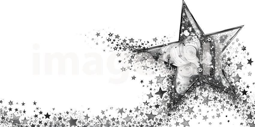 Star doodle Art on white background - Ai Generated