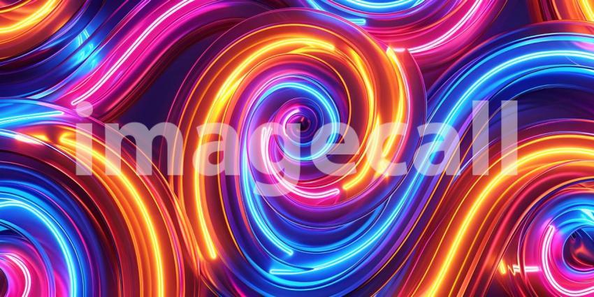 Twisted Neon glowing lines background - Ai Generated