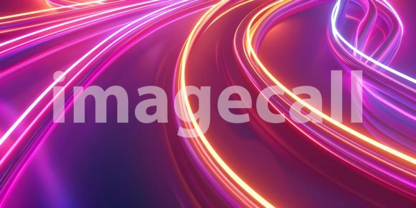 Twisted Neon glowing lines background - Ai Generated