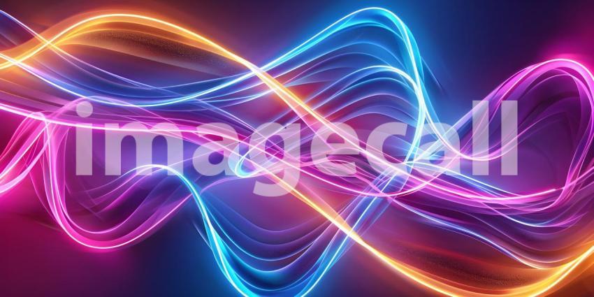 Twisted Neon glowing lines background - Ai Generated