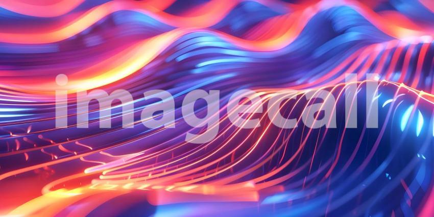 Twisted Neon glowing lines background - Ai Generated