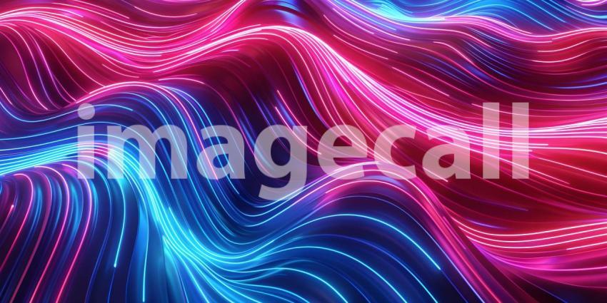 Twisted Neon glowing lines background - Ai Generated