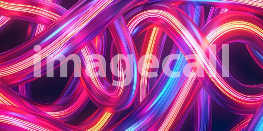 Twisted Neon glowing lines background - Ai Generated