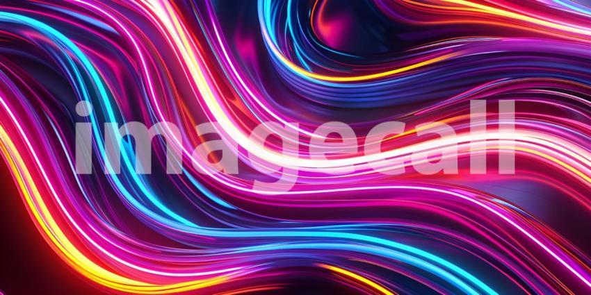 Twisted Neon glowing lines background - Ai Generated