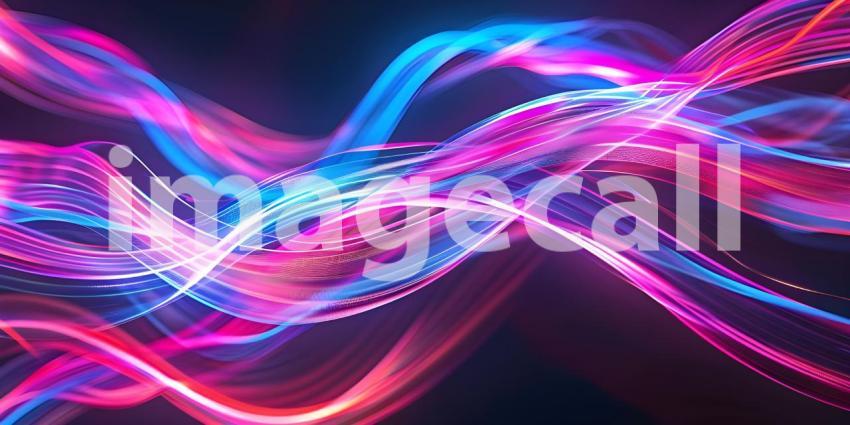 Twisted Neon glowing lines background - Ai Generated