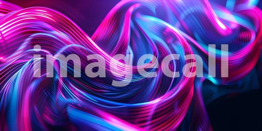 Twisted Neon glowing lines background - Ai Generated
