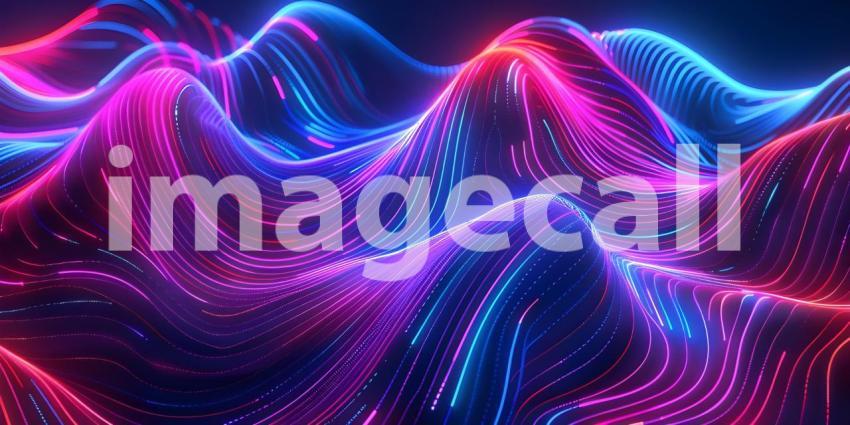 Twisted Neon glowing lines background - Ai Generated