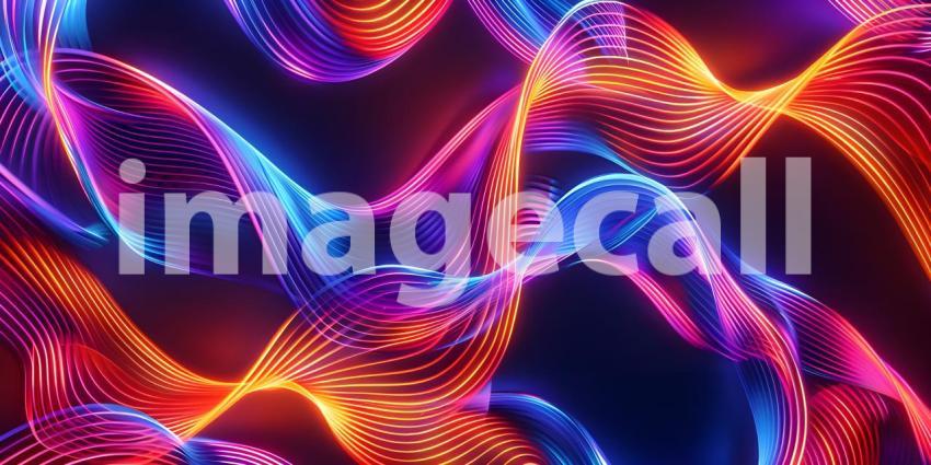 Twisted Neon glowing lines background - Ai Generated