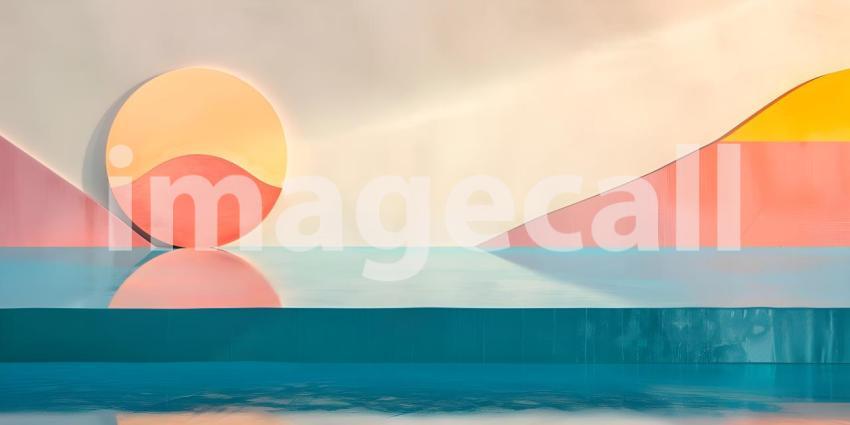 Creative minimalist style art background colorful - Ai Generated