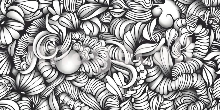 Doodle pattern drawing background Line art - Ai Generated