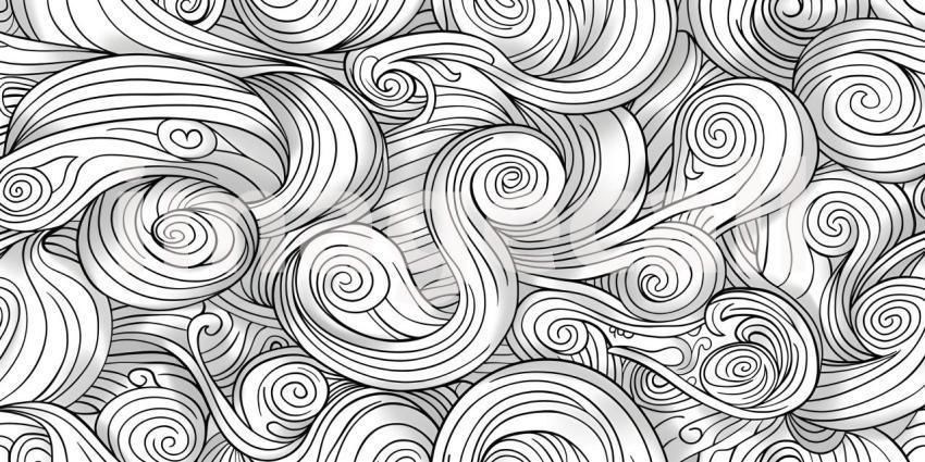 Doodle pattern drawing background Line art - Ai Generated