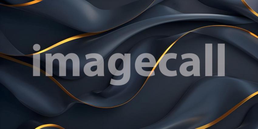 Abstract dark wave background with ribbon gold lines - Ai Genera