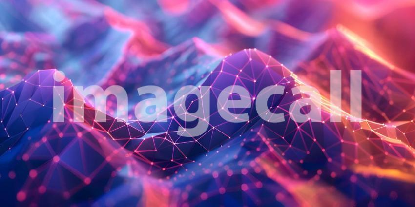 Abstract polygonal background with connecting dots and lines - A