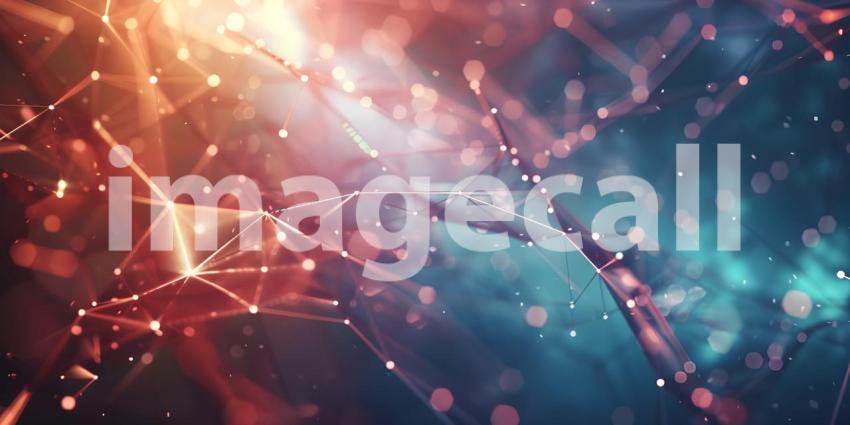 Abstract polygonal background with connecting dots and lines - A