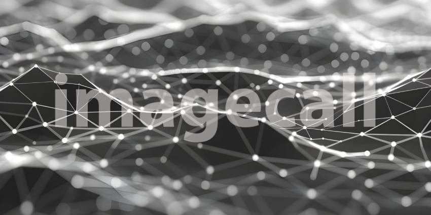 Abstract polygonal background with connecting dots and lines - A