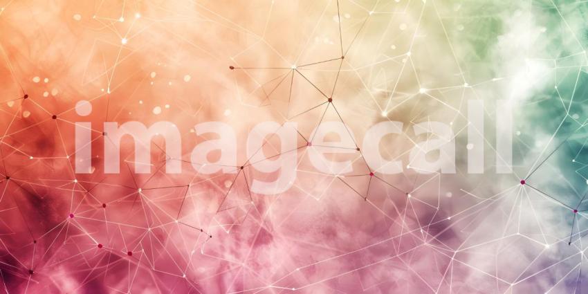 Abstract polygonal background with connecting dots and lines - A