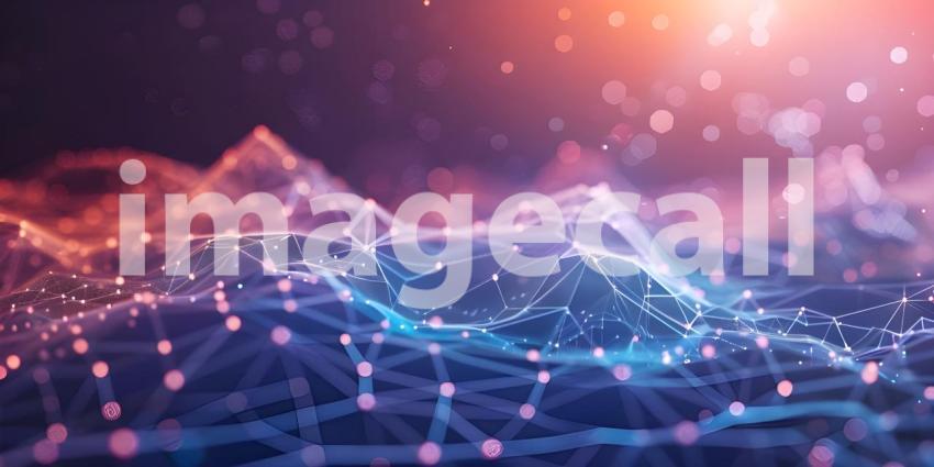 Abstract polygonal background with connecting dots and lines - A