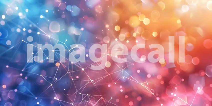 Abstract polygonal background with connecting dots and lines - A